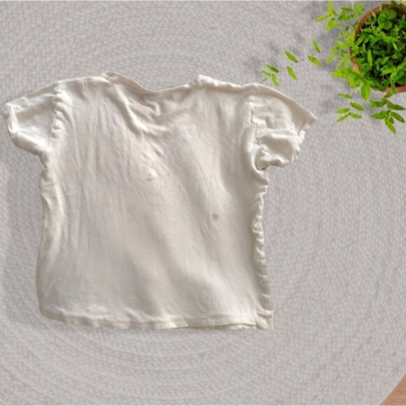 Womens ASH K- Graphic Baby Tee Thick Semi Crop "painting" print top - Picture 2 of 6